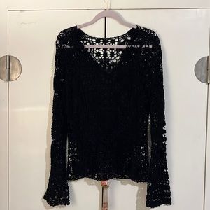 Elie Tahari Black Crochet Top